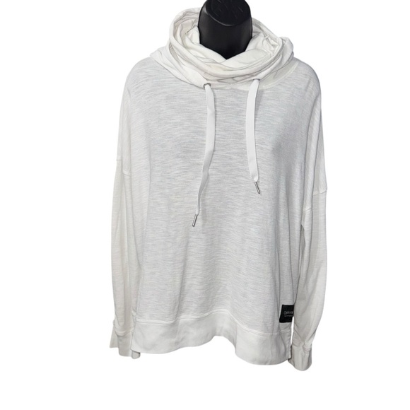 Calvin Klein Performance Tops - Calvin Klein Performance Women’s White Cowl Neck Hoodie Size Large
